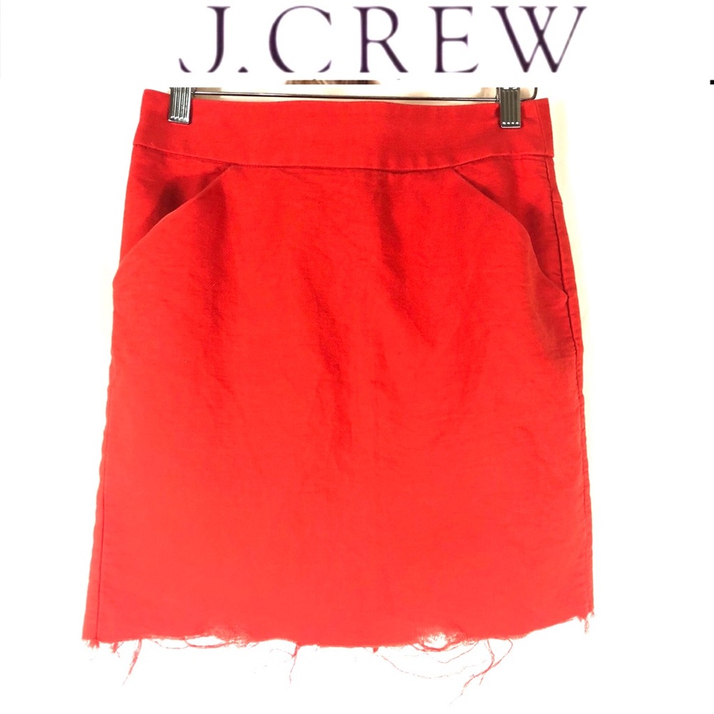 J crew custom distressed raw hem pencil skirt 2